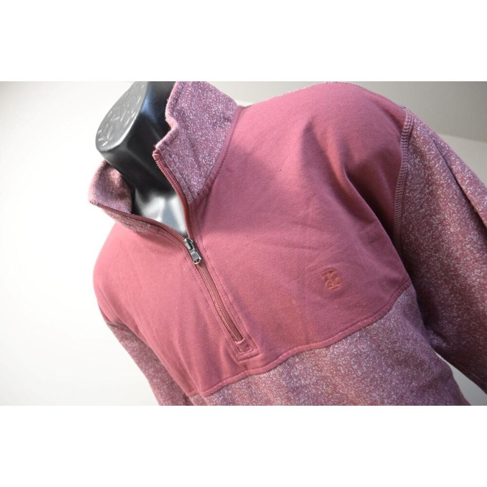 IZOD Saltwater 1/4 Zip Sweater Marled Dark Red Pullover Mens Size XL‎ Tall